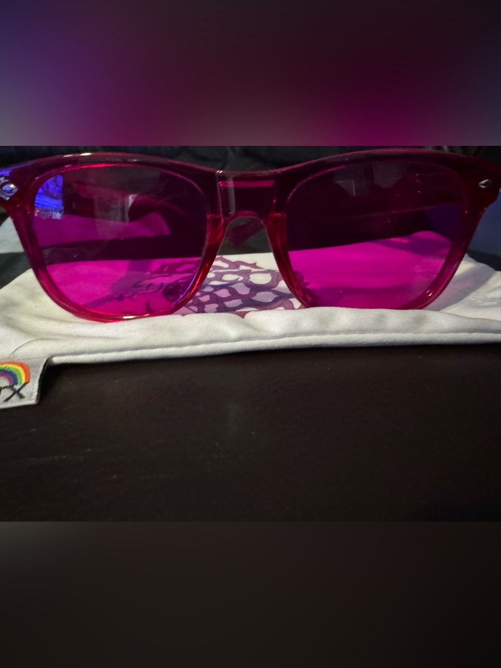 Rainbow OPTX Magenta translucent Sunglasses NEW - Picture 7 of 11
